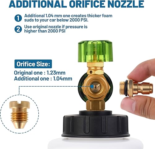 Miniatura 3 de DUSICHIN, cañón de espuma de nieve DUS-007 de rápido accionar, Jet Wash, cañón de espuma de nieve de rápido accionar ajustable de 1/4 pulgadas, 5