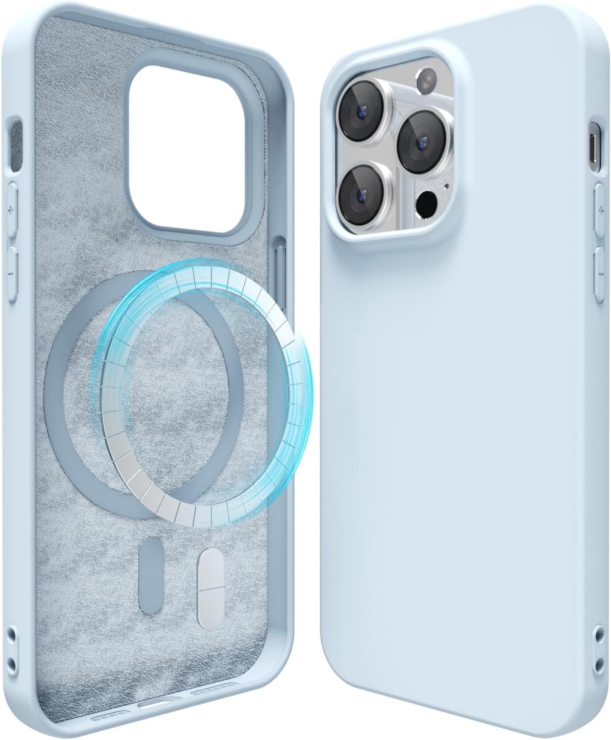 oakxco Magsafe silikonowe etui na telefon komórkowy iPhone 14 Pro, kolorowe, ultra cienkie, jednokolorowe, magnetyczne, indukcyjne ładowanie, matowe, silikonowe, gładkie etui z gumy TPU