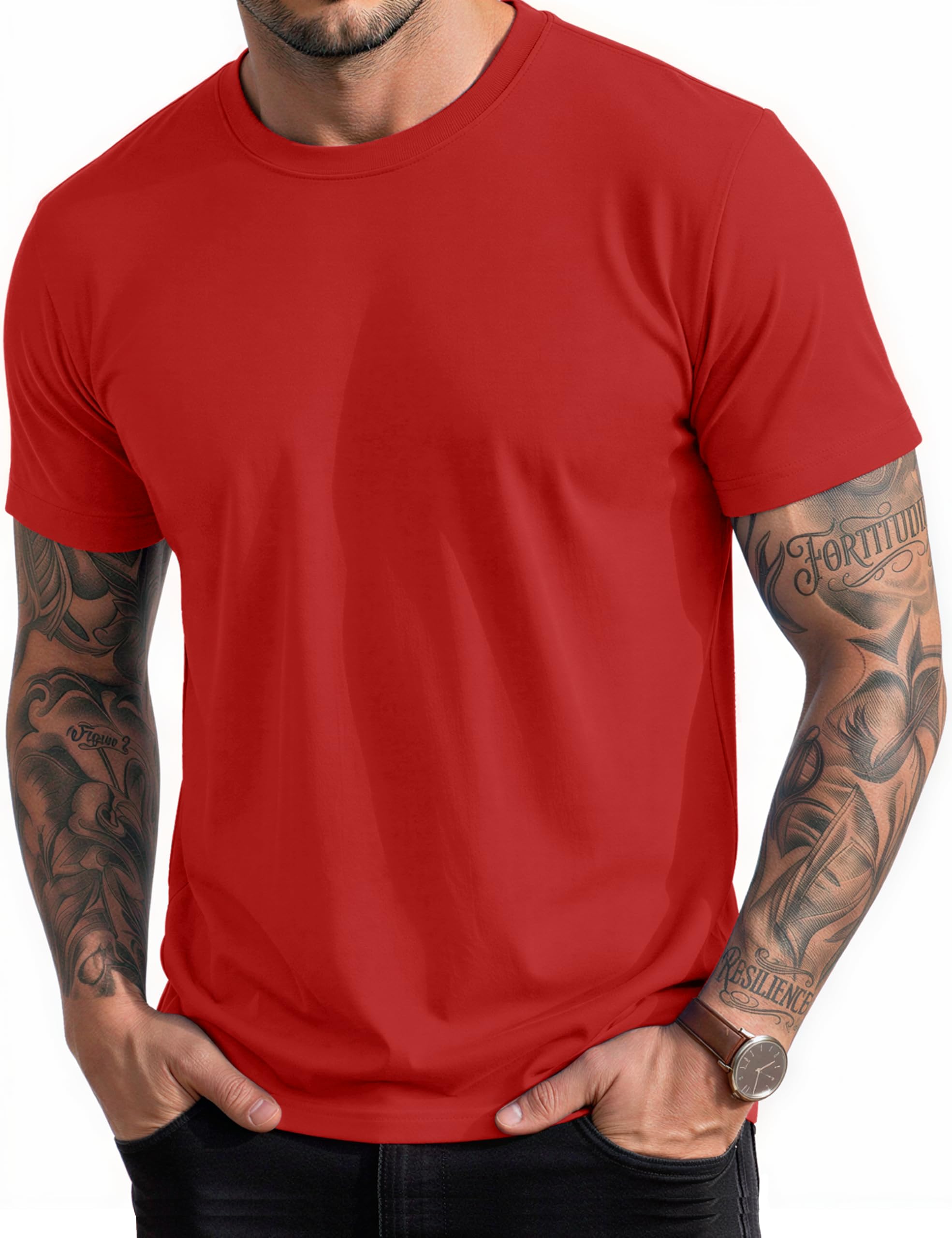 MAGCOMSEN Men's Cotton Crew Neck T-Shirts