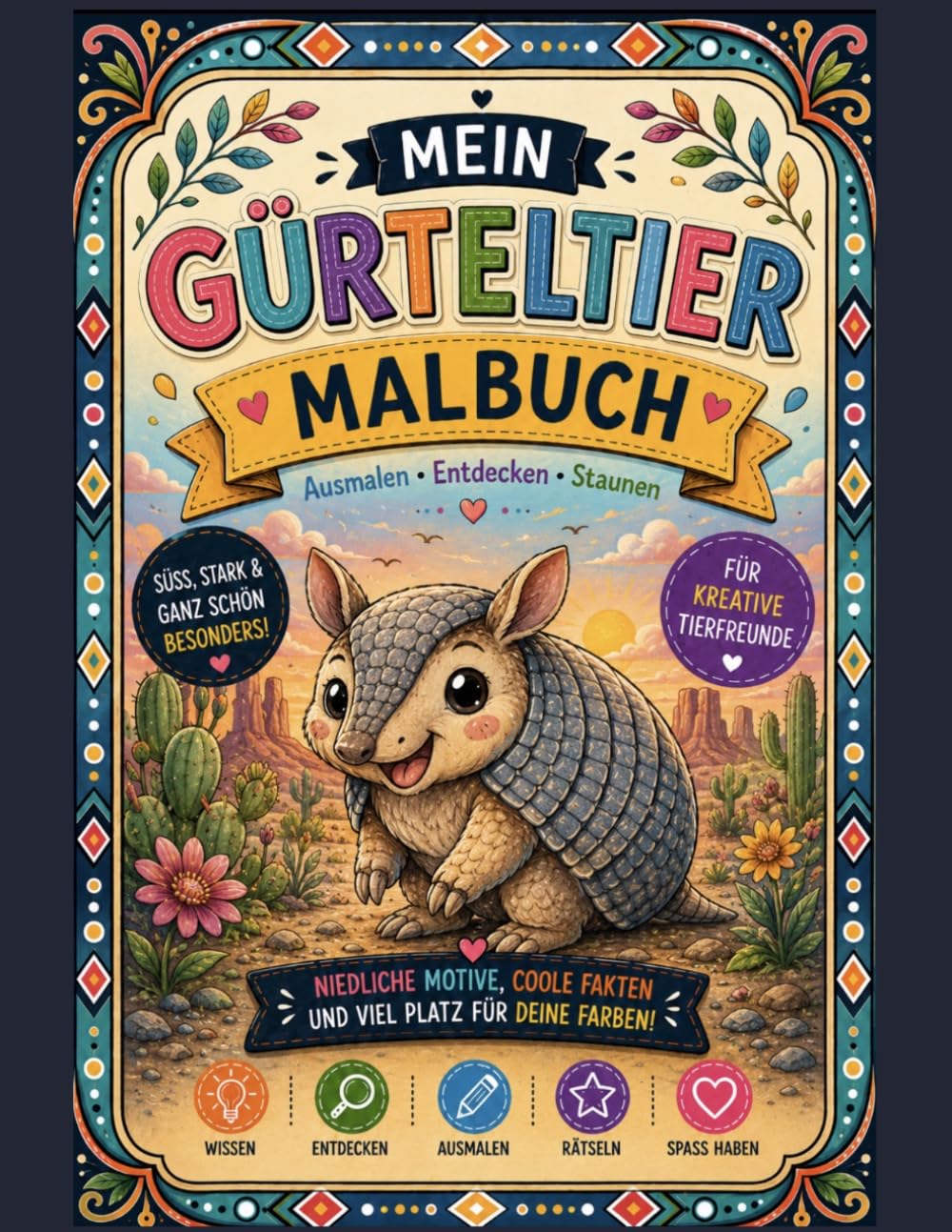 Mein Gürteltier Malbuch: Ein außergewöhnliches Ausmalbuch rund um eines der faszinierendsten Tiere der Welt: das Gürteltier. (Mein Malbuch außergewöhnlicher Tiere)