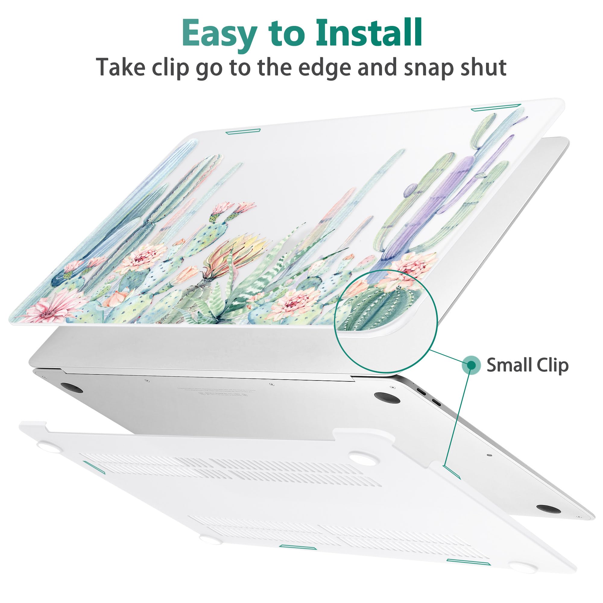 May Chen Compatible with New MacBook Air 13 inch Case 2021, 2020 2019 2018 Release Model: M1 A2337 A2179 A1932, Plastic Matte Hard Shell Case Cover for Mabook Air 13 inch with Retina Dispaly, Cactus