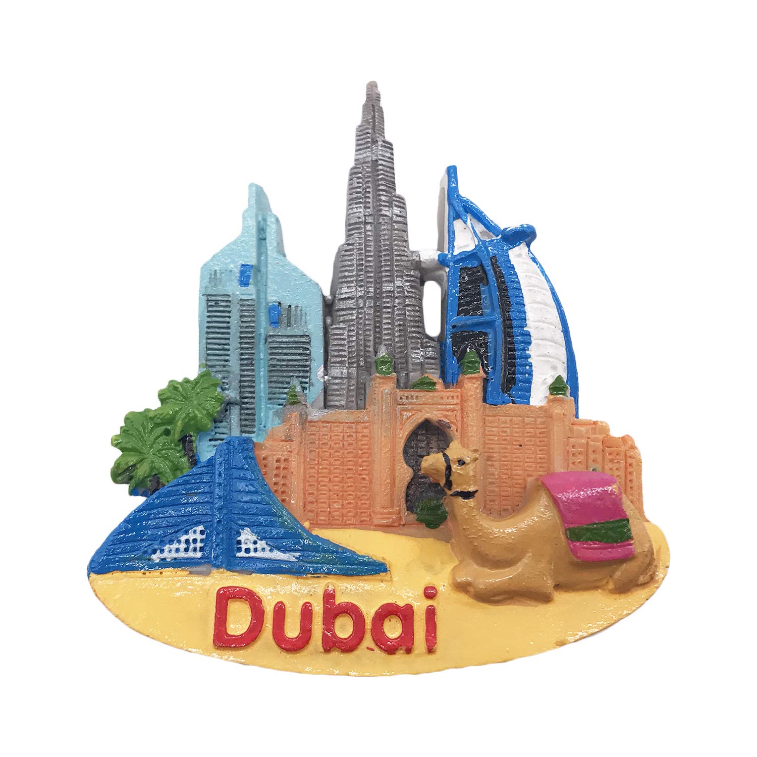 3D Dubai Refrigerator Magnet Tourist Travel Souvenirs Handmade Resin Craft Magnetic Stickers Home Kitchen Decoration Fridge Magnet Collection Gift