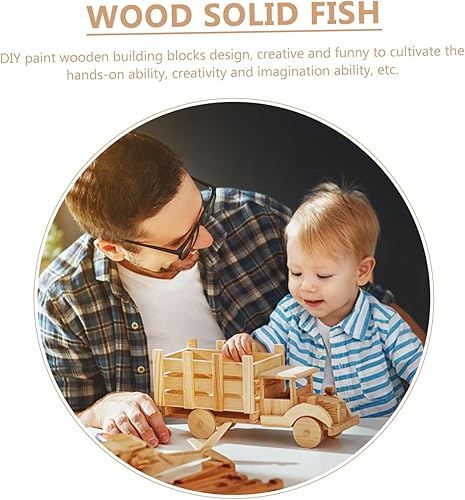 Miniatura 4 de EXCEART 100 piezas de peces sólidos de madera sin terminar, adornos de madera de mar, rebanadas de madera sin terminar, decoración para colgar en la