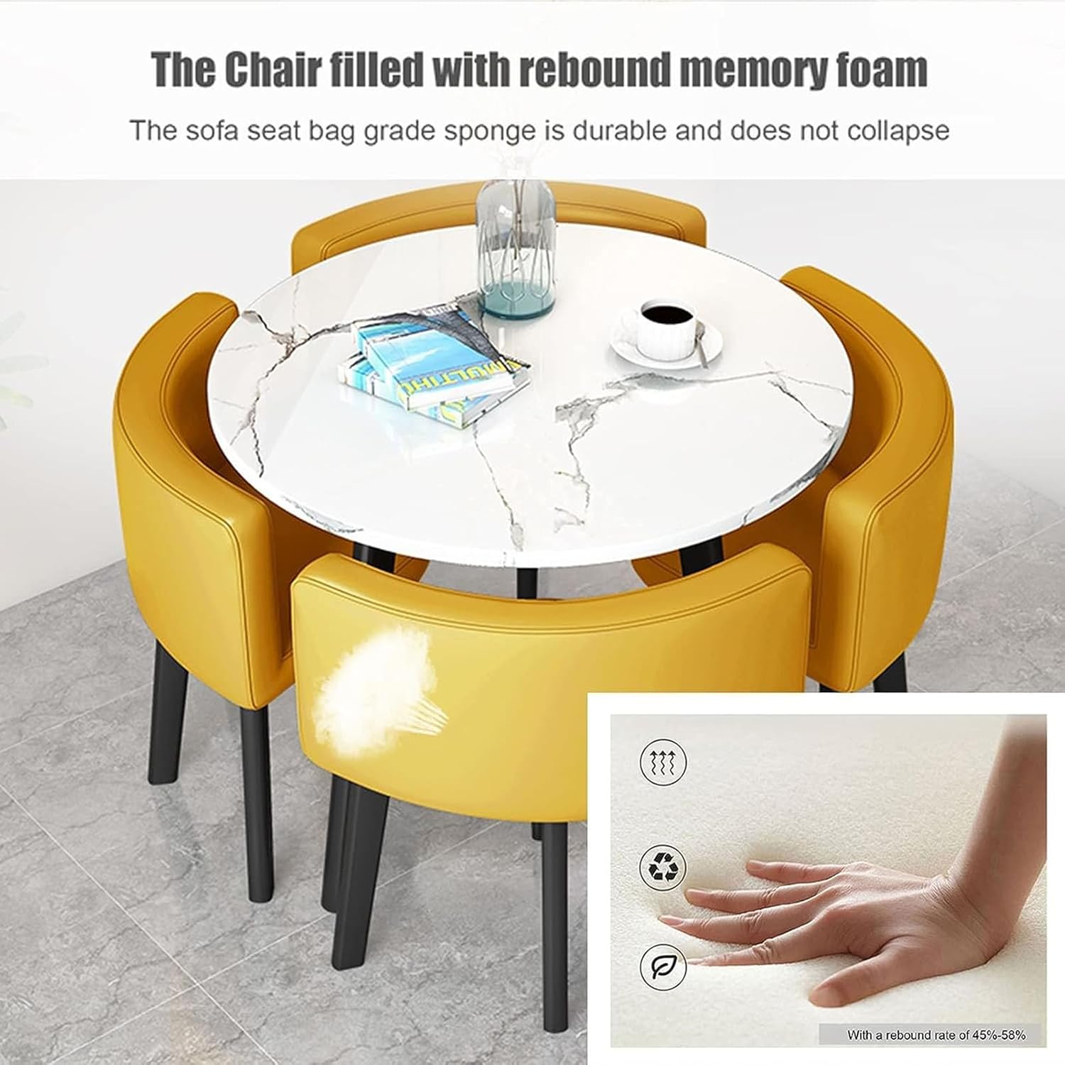 スタイリッシュなラウンドテーブルと椅子のセット スモールオフィス レセプションルーム モダンな家具 ビジネス