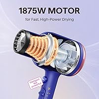 Vista 61 de Wavytalk Secador de pelo, secador de pelo iónico soplado para cabello rizado con difusor, secado rápido de 1875 W con tecnología de cerámica, 3