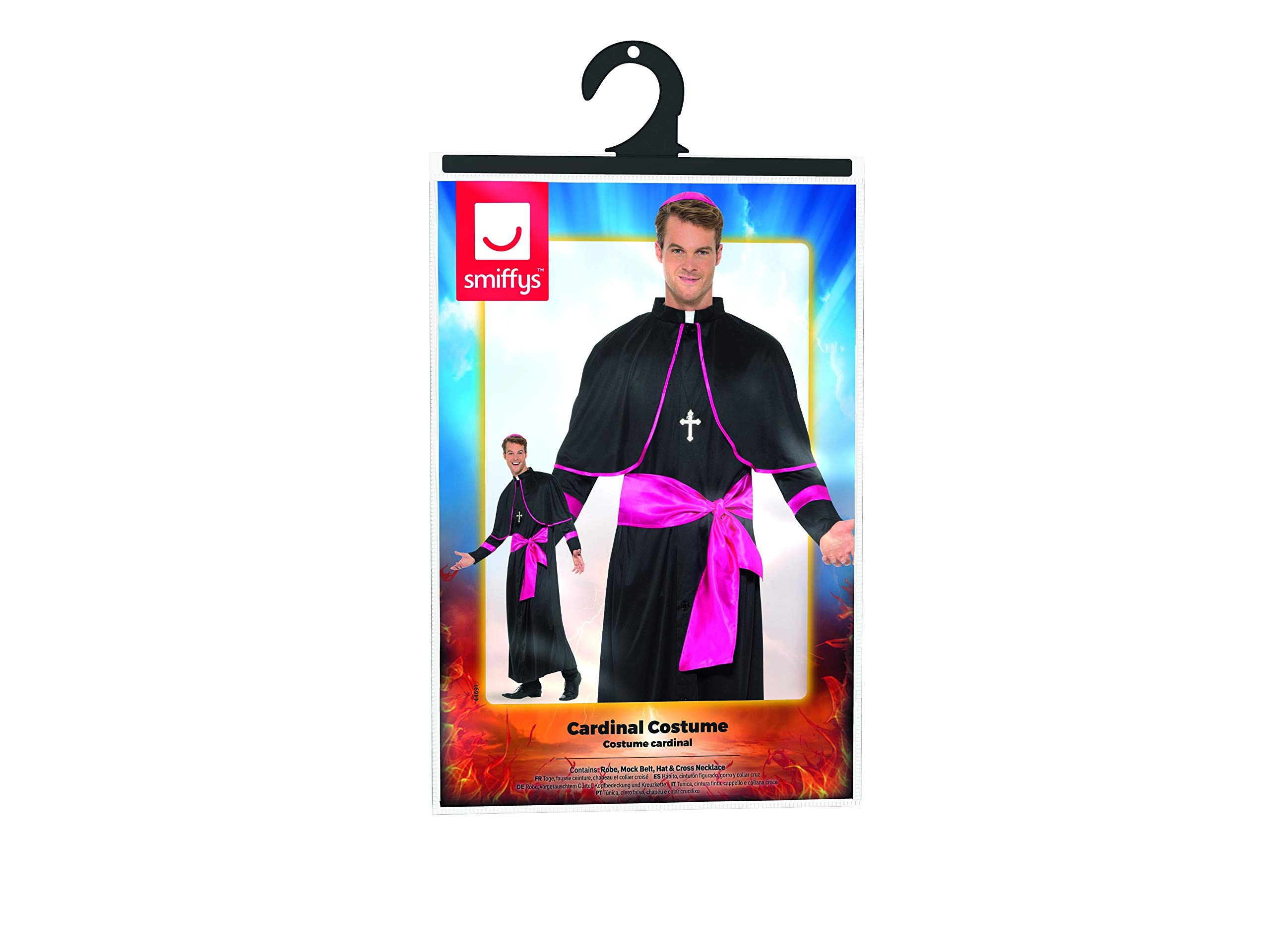 LumenVela Disfraz De Cardenal Para Hombre – Túnica Negra Con Cruz, Cinturón Y Biblia, Ideal Para Carnaval Y Cosplay (Tallas M, L, XL)