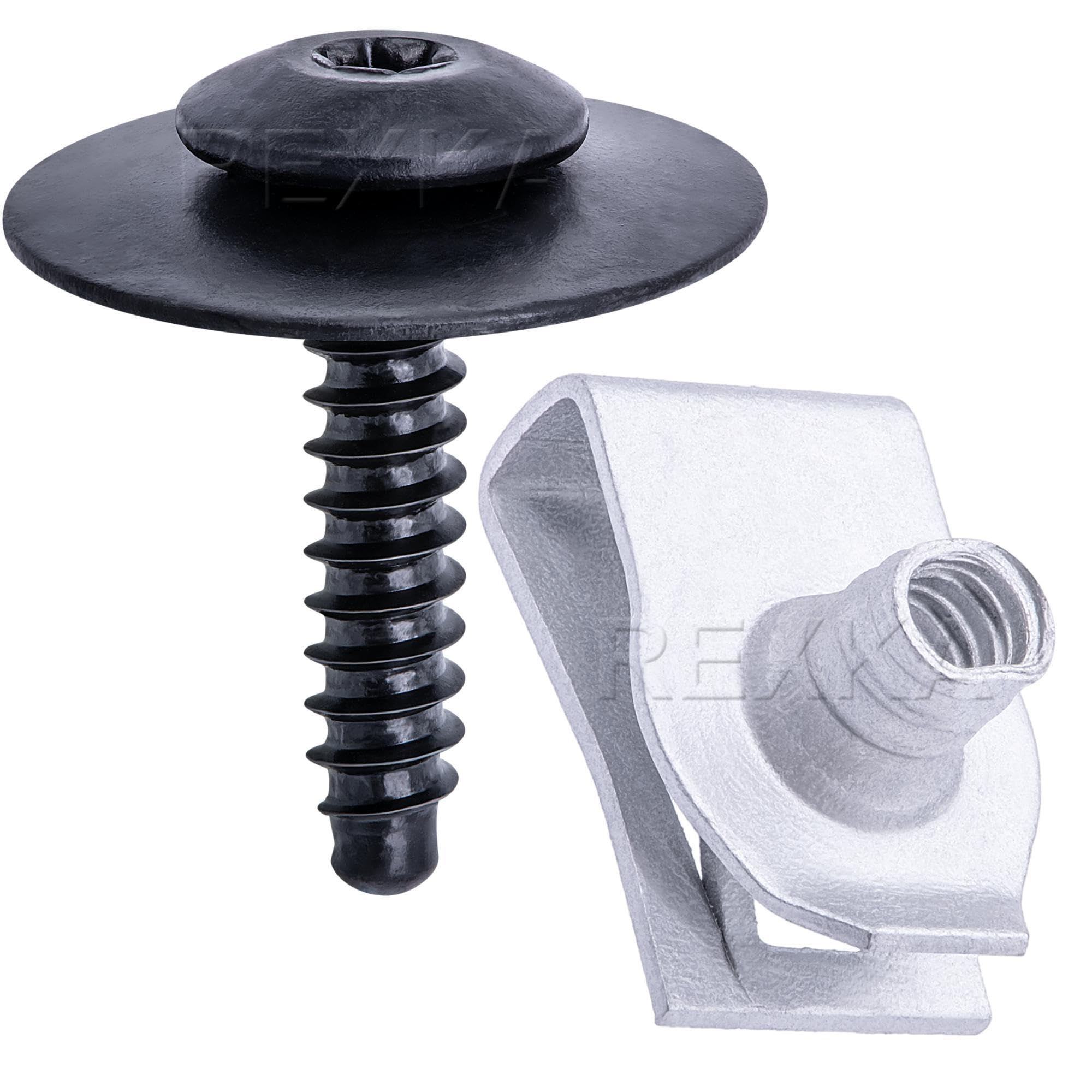 Rexka 10 Sets M4.2-1.41 Fender Liner Bumper Cover Wheel Liner Screw U Nut Kit 11513599 11548270 for GM Chevy Buick Cadillac GMC - General Purposes