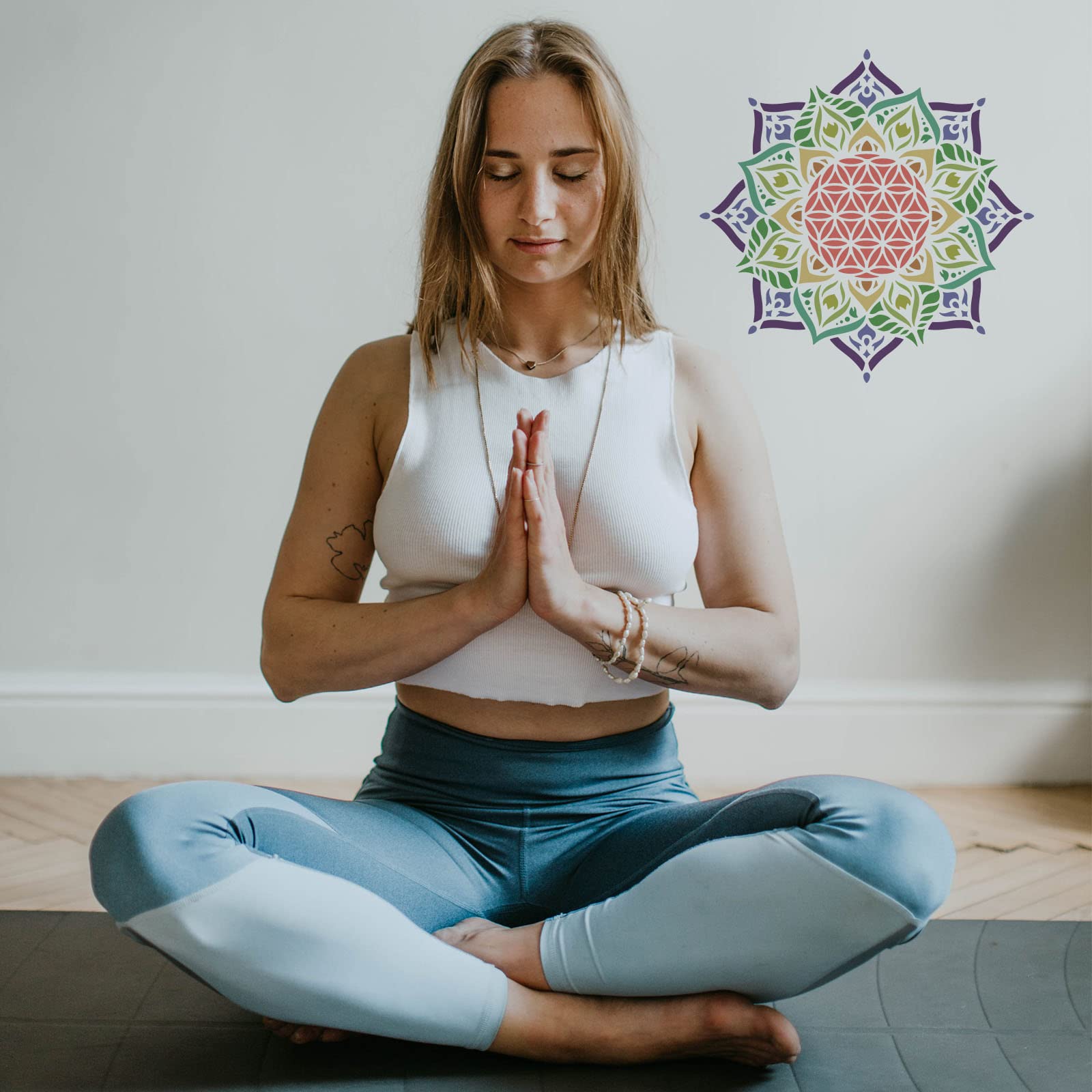 FINGERINSPIRE Dream Catchers Painting Stencil With 1Pc Plastic Paint Brush 21x29.7cm Reusable Feather Pattern Stencil Triple Moon Stencil Moon Dreamcatchers Template For Painting On Wood Floor Wall