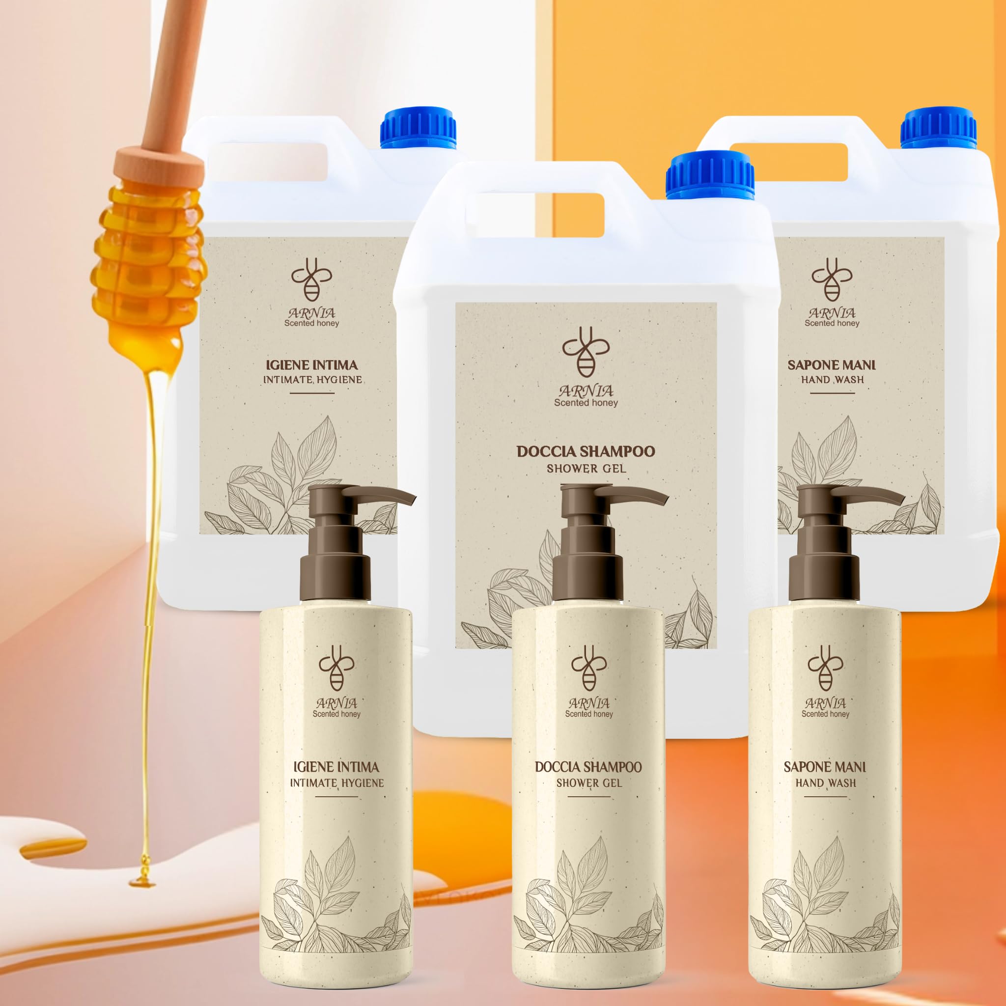 Kit de courtoisie B&B Salle de bain Hôtel Hygiène Intima Bidon 5 Litres Parfum Miel Fabriqué en Italie (Hygiène intime - Bidon 5L)