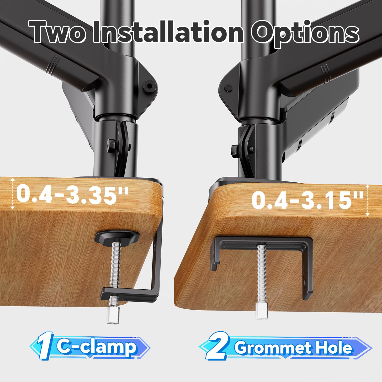 Simple Trending Dual Monitor Stand for 17-27 inch Computer Screens, Computer Stand, Adjustable Stand for 2 Monitors Holds up to 20 lbs, (Black) — view 6