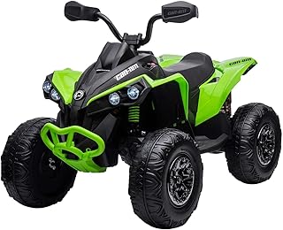 KIDBOT 12V Ride on Car Green, Can-Am Licensed Electric ATV Quad Bike Rechargeable 4 Wheeler 2 Motor Motorised Vehicle Toy,...
