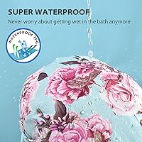Vista 2 de INNELO Gorro de ducha de lujo para mujeres reutilizable impermeable, gorro de ducha para cabello de doble capa con correa elástica ajustable, gorro