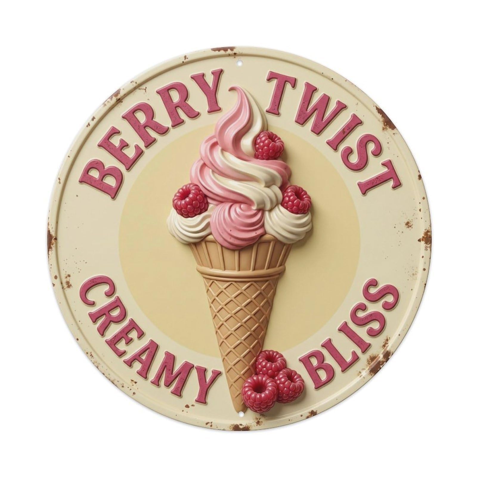 Berry Twist Classic Scoop Metal Tin Sign