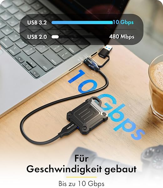 ICY Box (Mini M.2 NVMe SSD Case 2230) USB 3.2 Gen 2 10 Gbit/s, robusto alloggiamento in zinco, incluso cuscinetto termico e cinghia di trasporto, design compatto per esterni, IB-1601MP-CU31 - 4