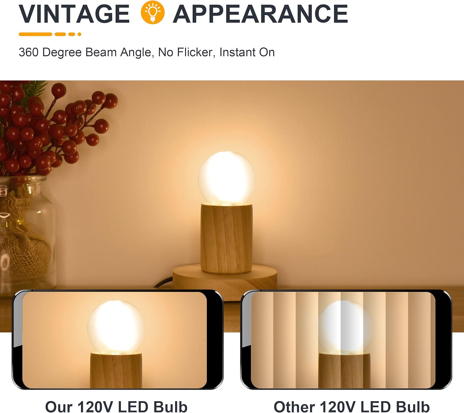 Frosted LED Ceiling Fan Light Bulbs- E12 Base 2700K Soft Warm White Dimmable 40W Equivalent G16.5/G50 Candelabra Globe Bulb- 4W Short Round LED Lamp for Bedroom, Pendant, Chandelier, Vanity- 8 Count