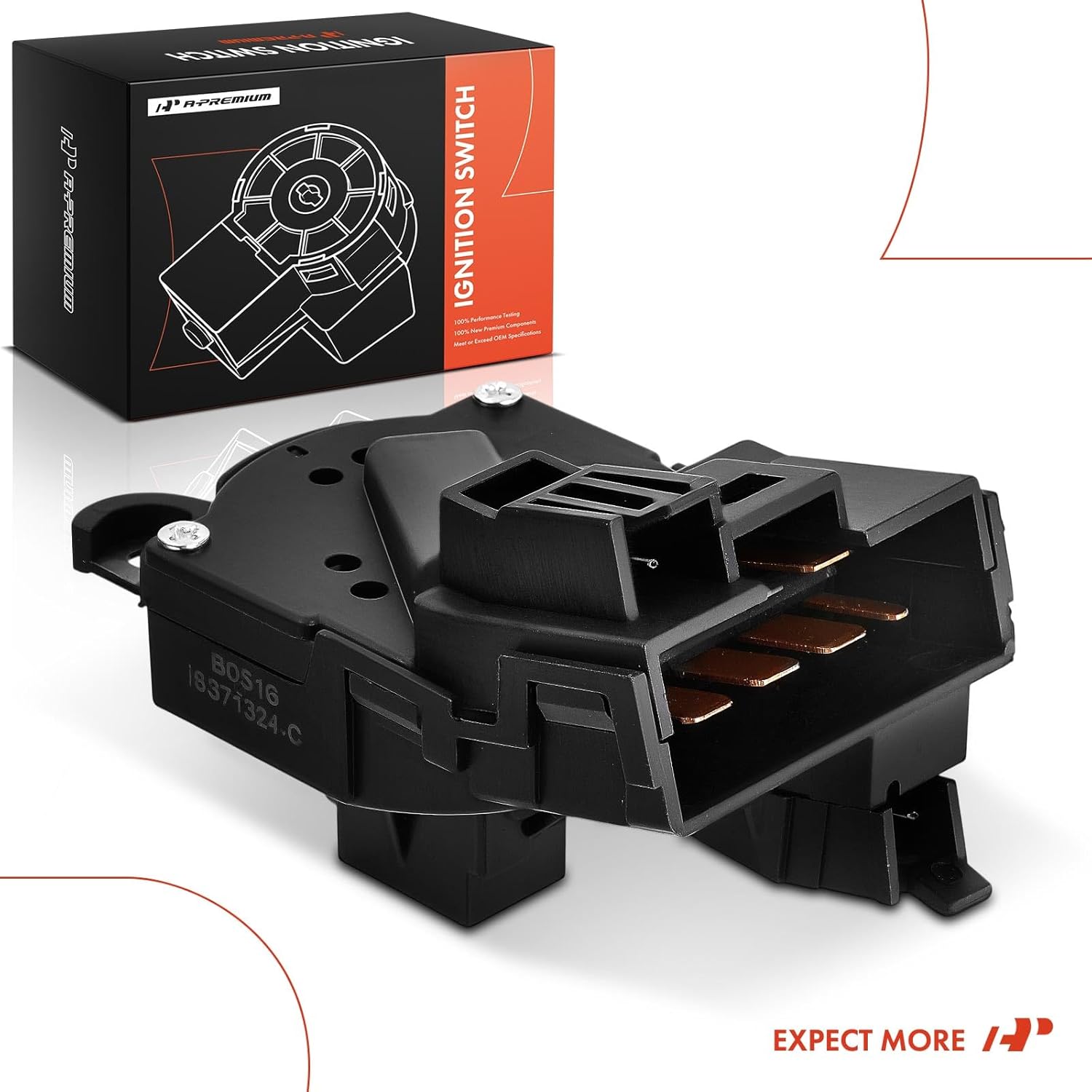 A-Premium Ignition Starter Switch Compatible with Dodge, Chrysler, Plymouth Vehicles - Caravan/Grand Caravan 1996-2000, Stratus 1995-2006, Town & Country, Sebring, Cirrus, Breeze - 13 Blades