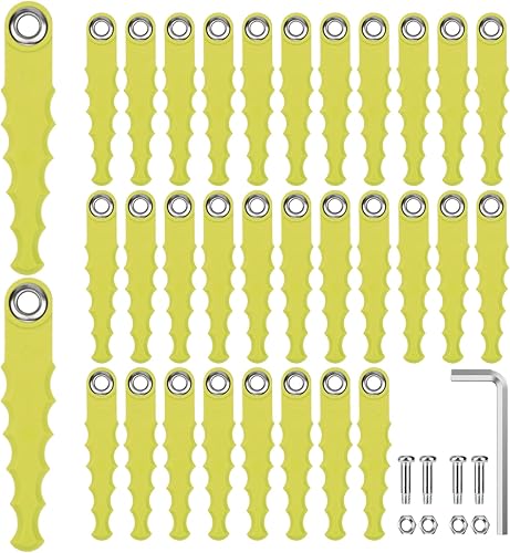 Eyoloty Paquete de 32 cuchillas de repuesto WA0010 compatibles con Worx WA0004 WG154 WG163 WG160 WG180 WG175 WG155 WG151 cabeza de policarbonato,