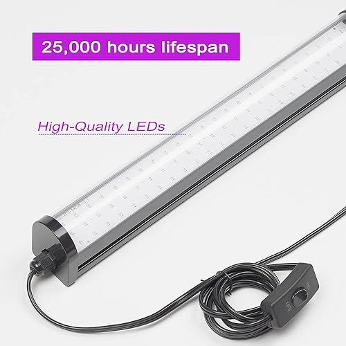 Miniatura 6 de Barra de luz negra UV, tubo de luz negra LED mejorado de 25 W, 395-405 nm, área iluminada de 15 x 15 pies, enchufe+interruptor+cable de alimentación