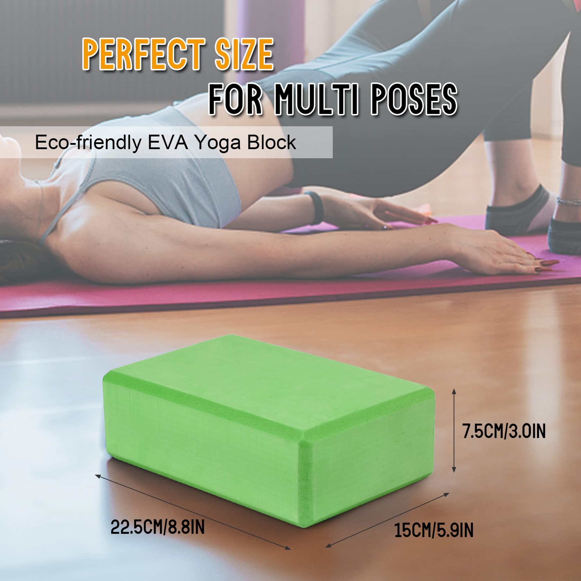 3Szt Zestaw Bloków Eva Yoga Pilates Brick Sprzęt Do ćwiczeń Do ćwiczeń Treningowych Blok Piankowy Pas Do Rozciągania Pomoc Yoga Bolster