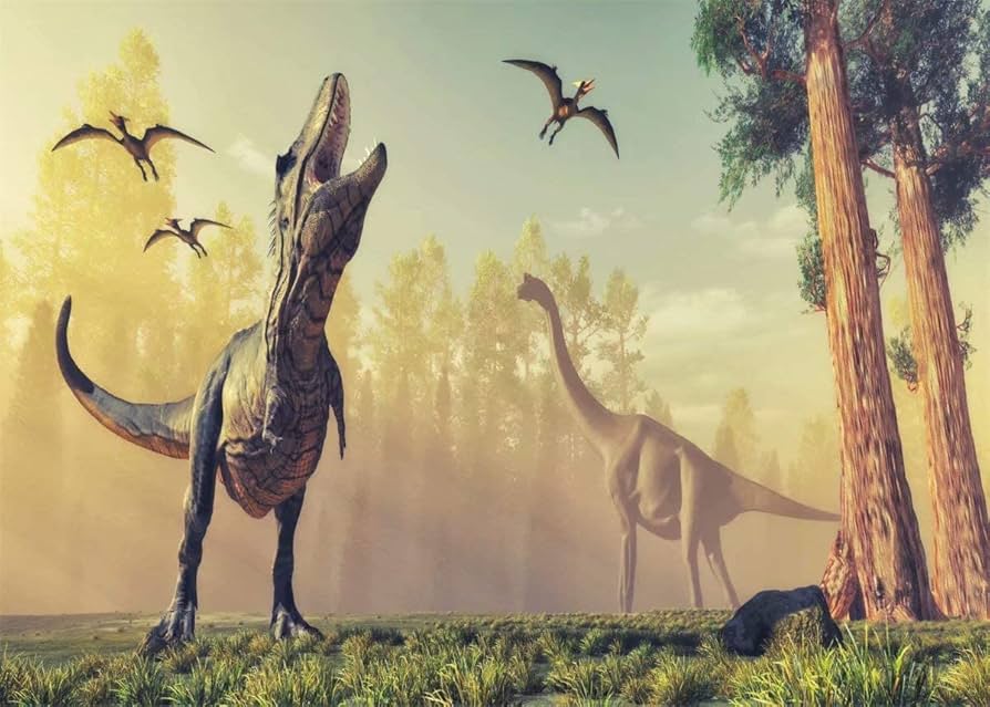 Amazon.co.jp: BELECO 7x5フィート 恐竜背景 ティラノサウルス