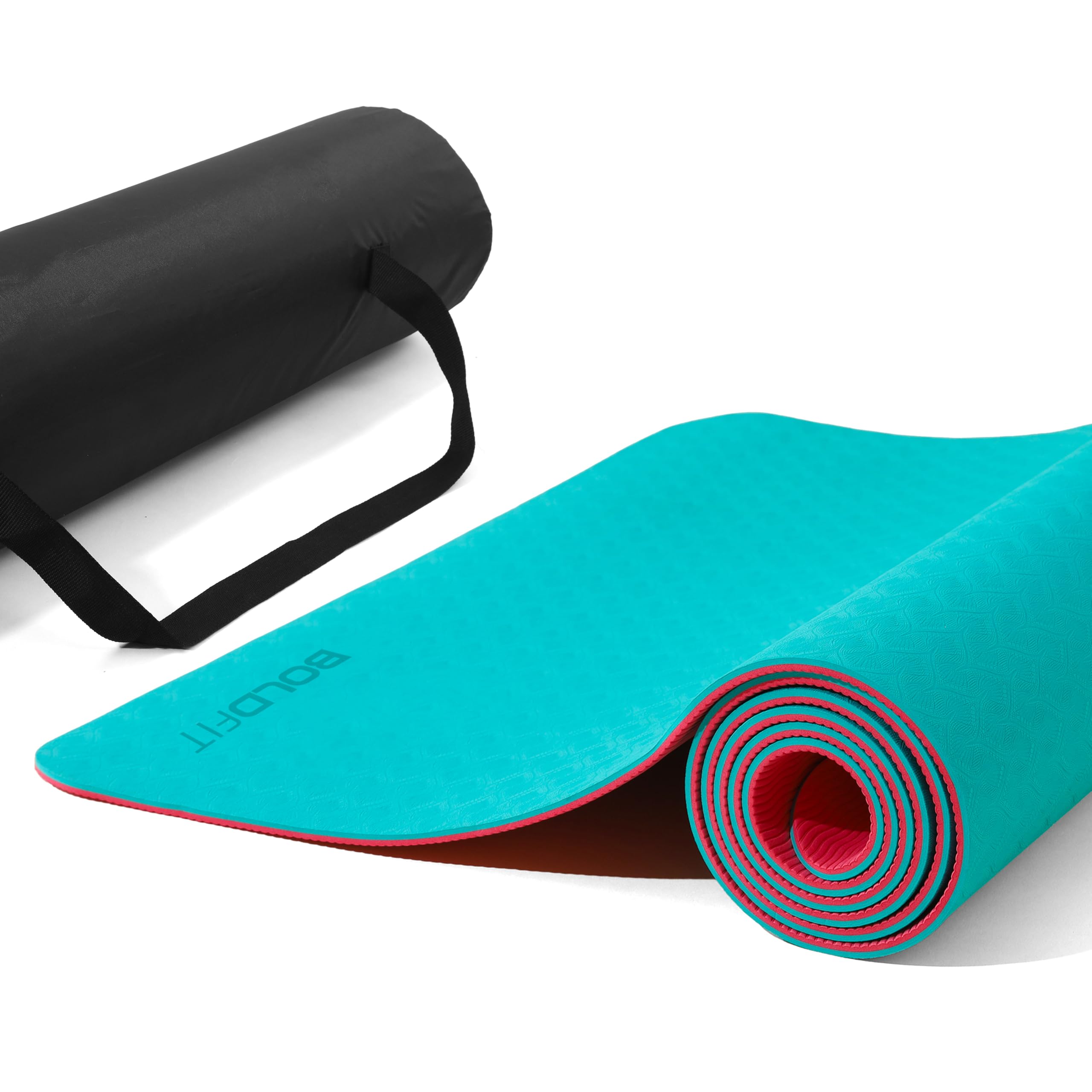 Boldfit Yoga Mat for Women and Men with Cover Bag TPE Material Extra Thick Exercise Yoga Mat for Men for Workout, Yoga, Fitness, Exercise Mat Anti Slip Mat, -Yoga Mat Gym Mat 6mm -Blue Pink-picture-12