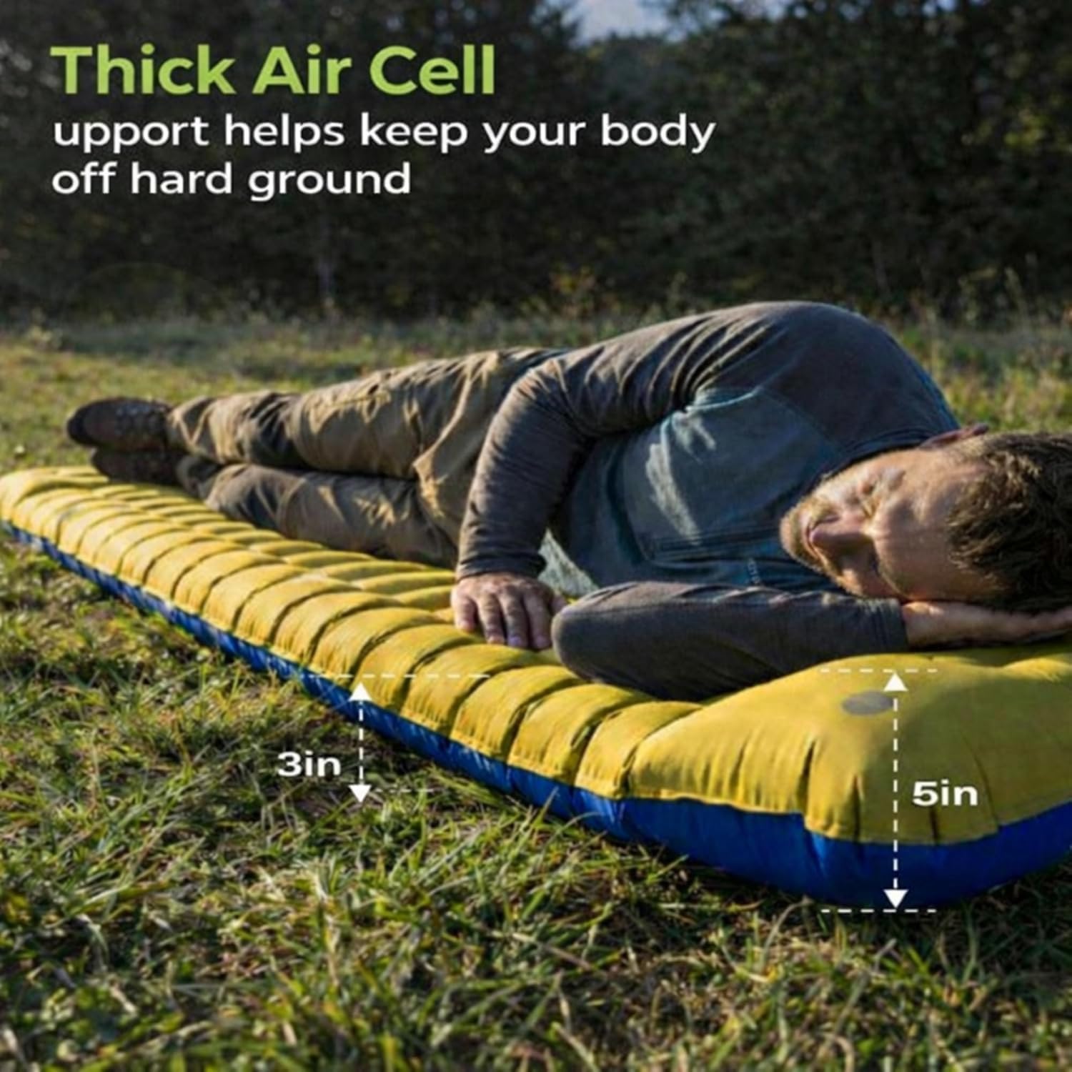 Sleeping Pad for Camping, Ultralight Inflatable Camping Mattress with Built-in Foot Pump and Pillow, Compact for Backpacking Hiking and Travel