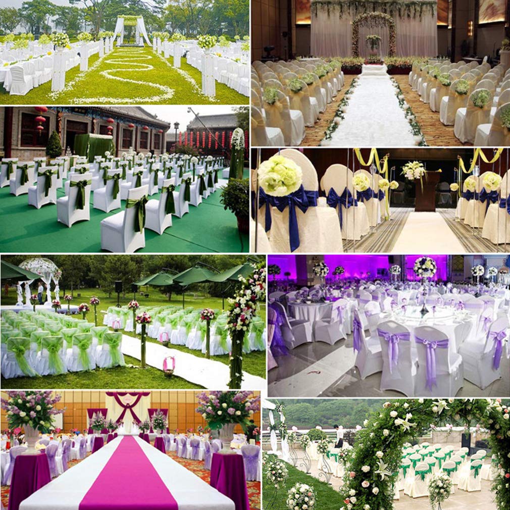 50 Stück Universell Stuhlhussen Stretch Stuhl Husse Stuhlbezug Stuhlüberzug Hochzeit Dekoration Weiß