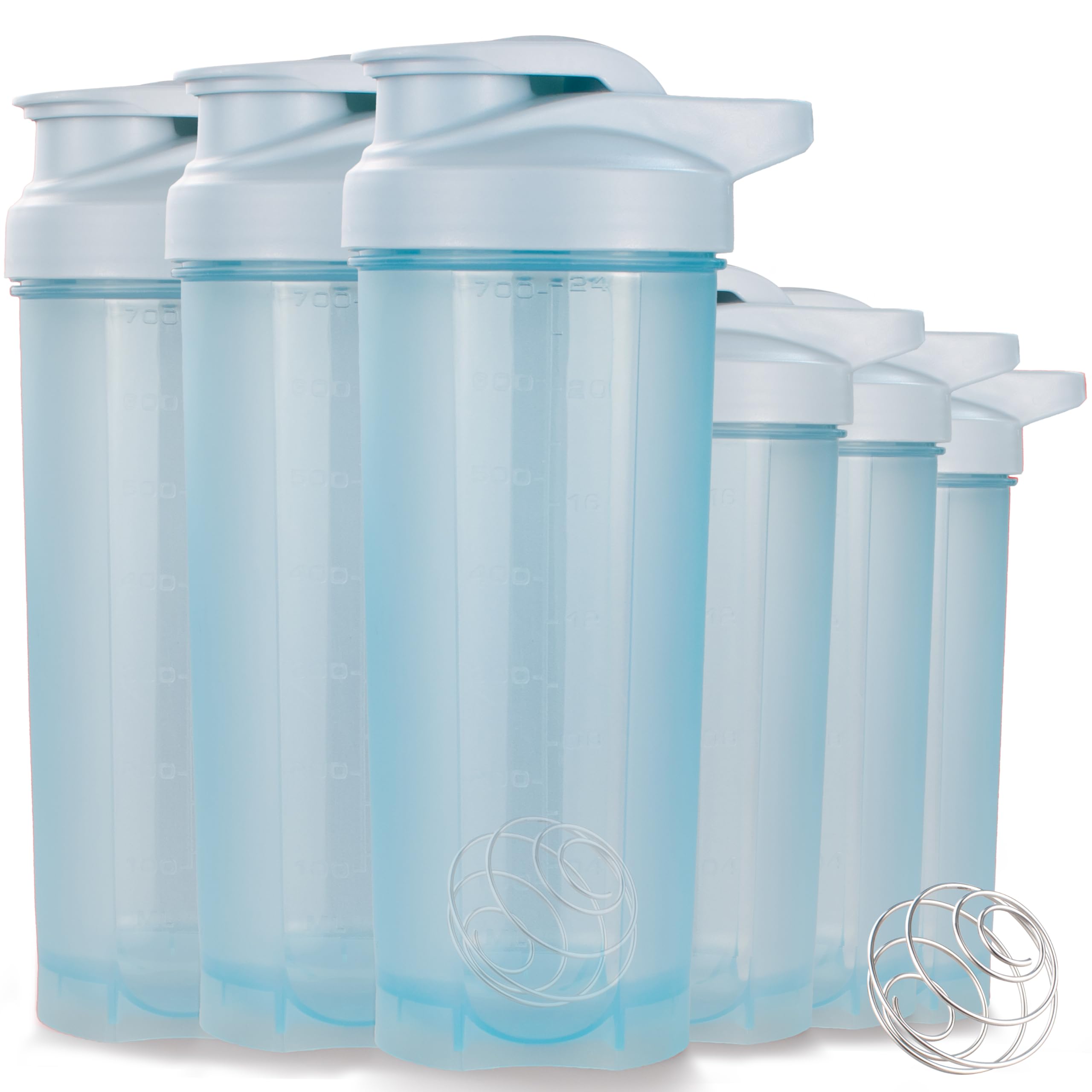 6 Pack Protein Shaker Bottles for Protein Mixes, Shaker Cups for Protein Shakes, 3 pcs 24 oz and 3 pcs 20 oz (Multicolor) — Amazon image 8
