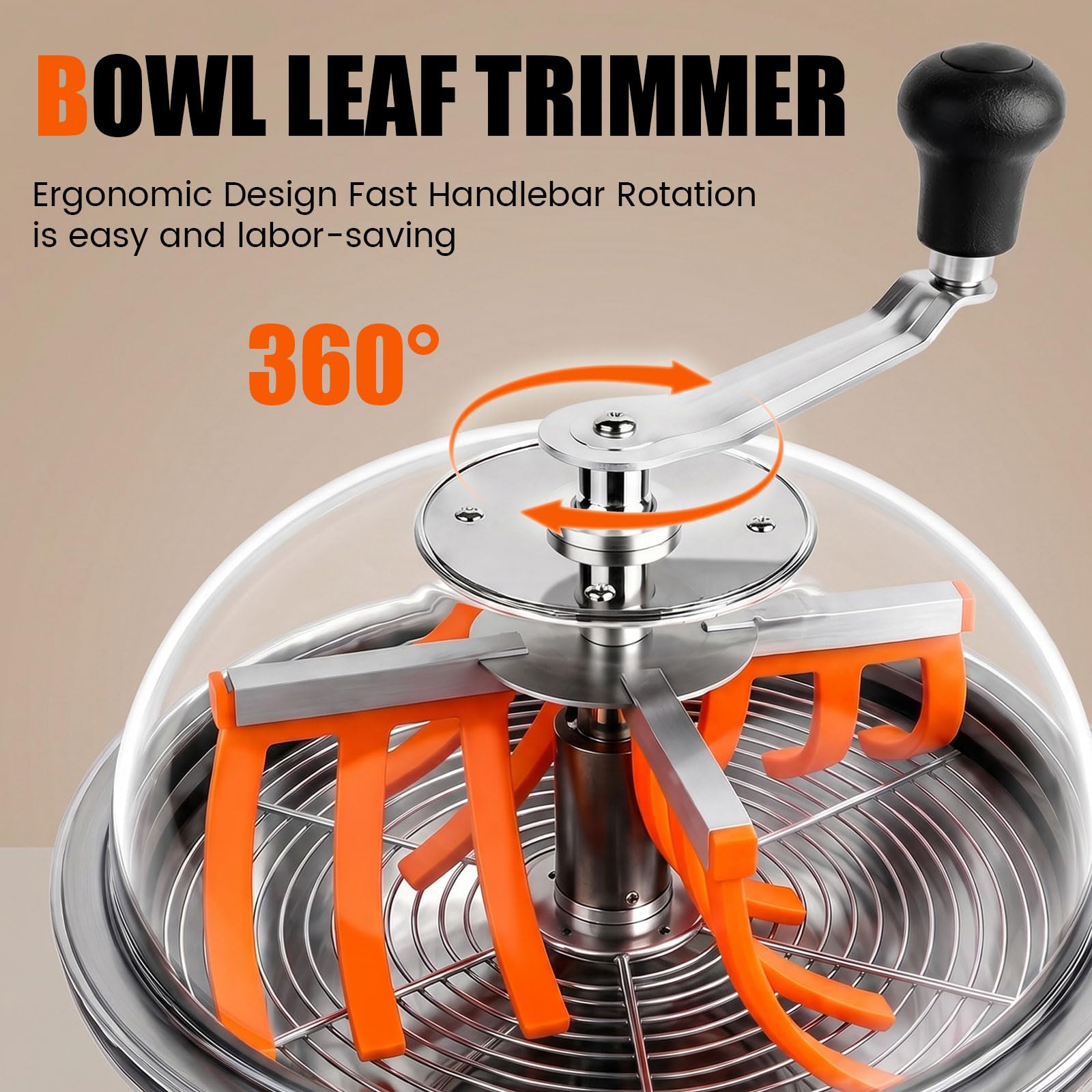 Erntemaschine Bowl, 13 Zoll BowlTrimmer Maschine Twisted Spin Cut für Pflanzenknospen und Blume mit scharfen Edelstahlklingen und Beschneidungsscheren für Gartenarbeit