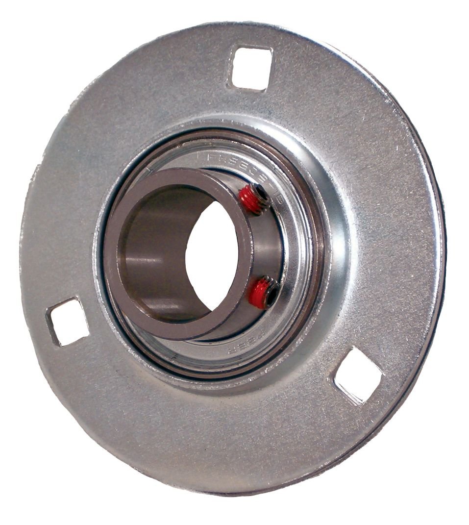 Peer Bearing PER FHPFZ205-16G 3 Bolt Flange Unit, Pressed Steel, Narrow Inner Ring, Relubricable, Eccentric Locking Collar, Single Lip Seals, 1" Bore, 3" Center Length
