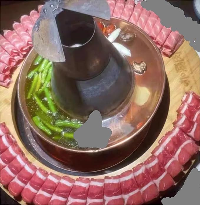 Olla de Cobre China para Hotpot 32cm, Color Latón - INUUXLG miniatura 2