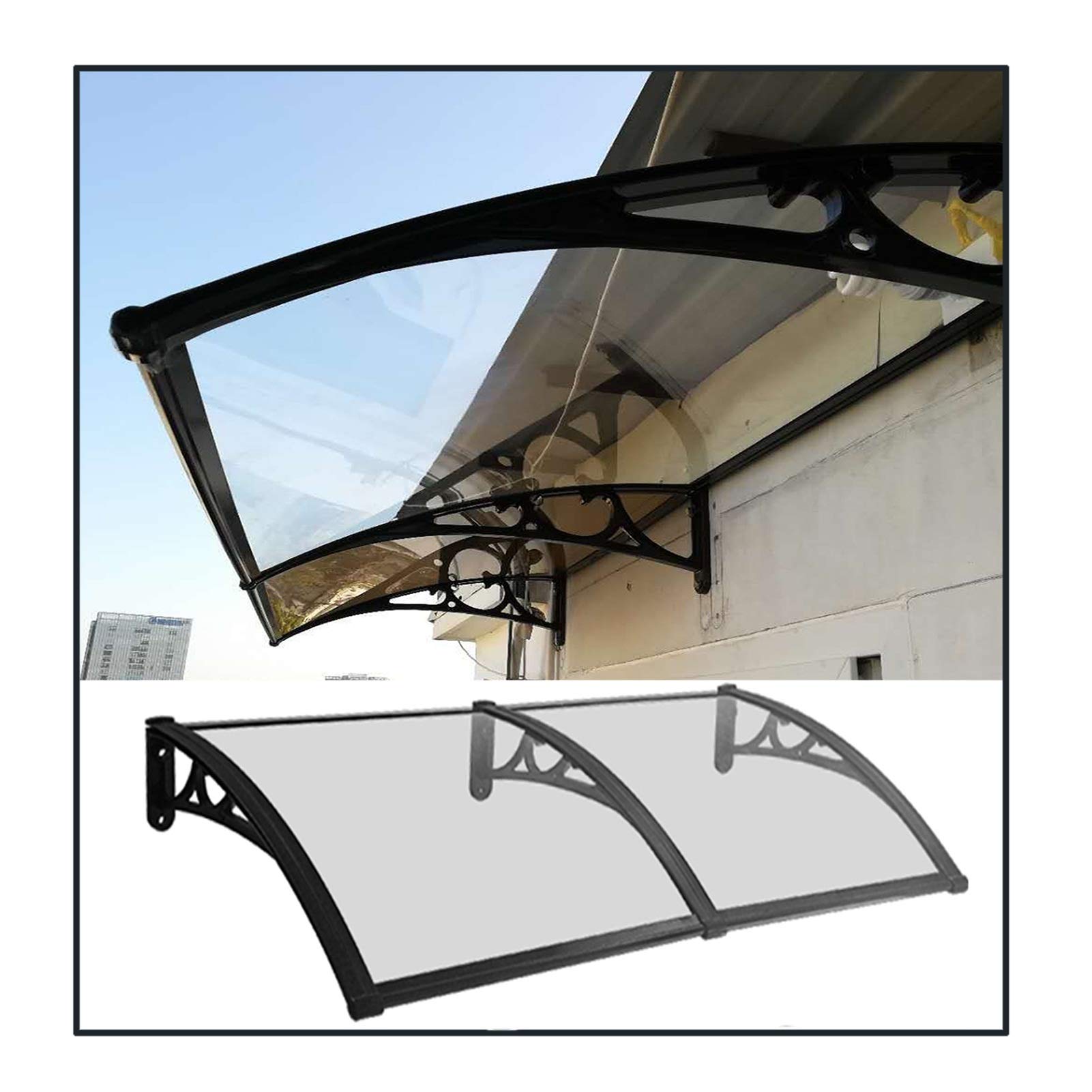 Garden Awnings Door Window Awning Canopy Porch Shelter Transparent ...