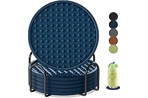 Rubber Coasters for Drinks, Heat Resistant, Non-Slip