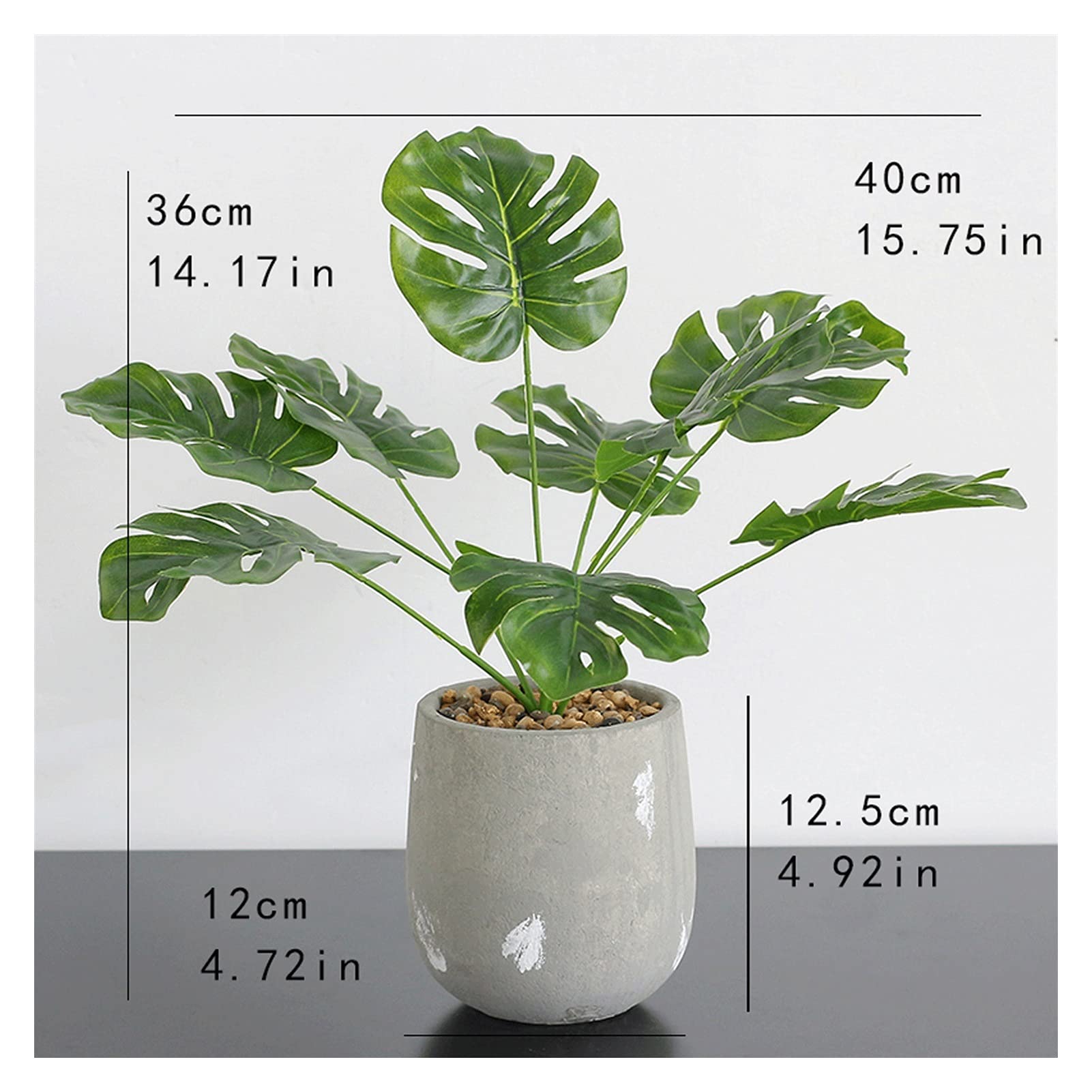 Sztuczne rośliny 35,5 cm sztuczna mała roślina monstera, realistyczne sztuczne rośliny drzewo na taras plaża motyw dekoracja bonsai sosna