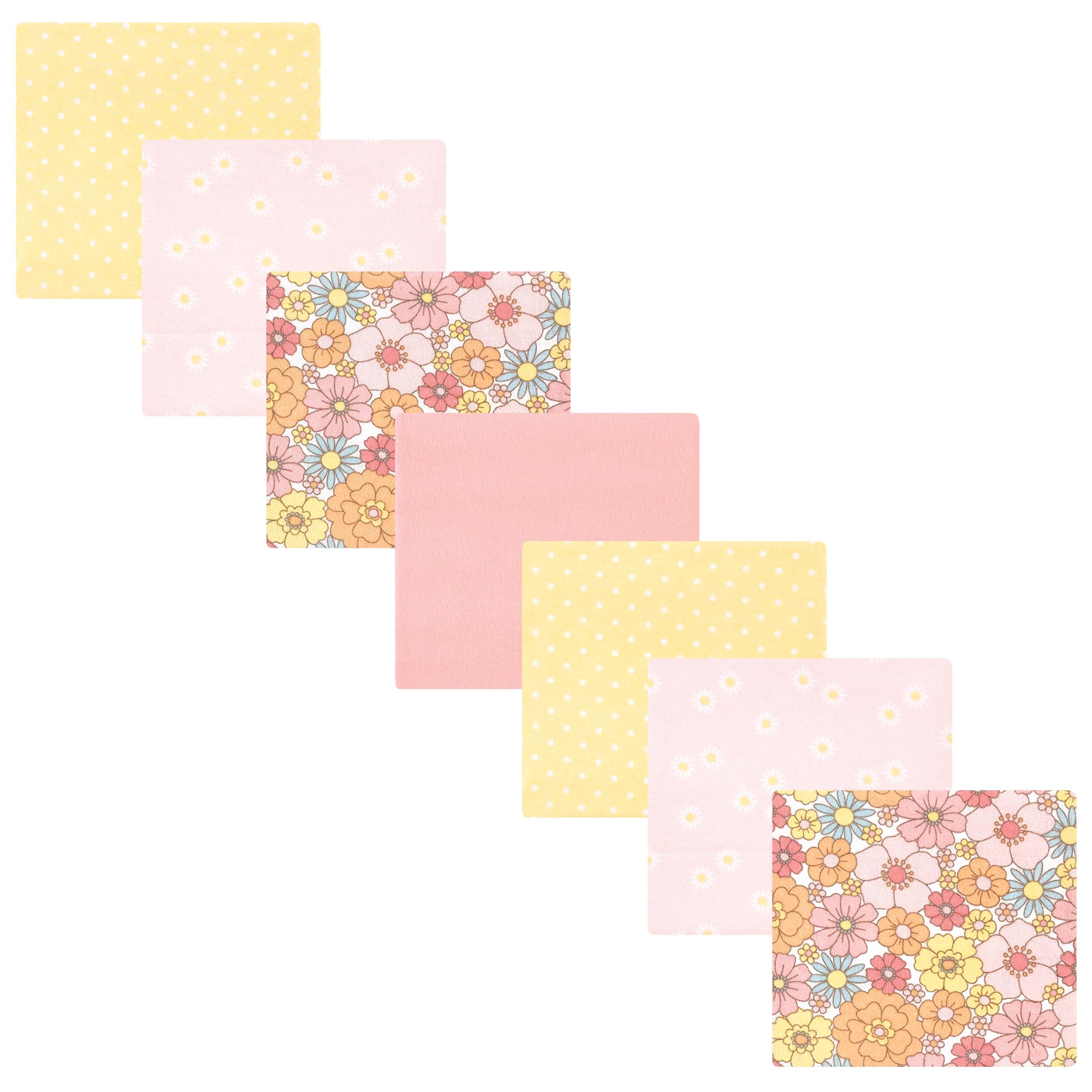 Hudson Baby Unisex Baby Cotton Poly Flannel Receiving Blankets Bundle, Peace Love Flowers, One Size