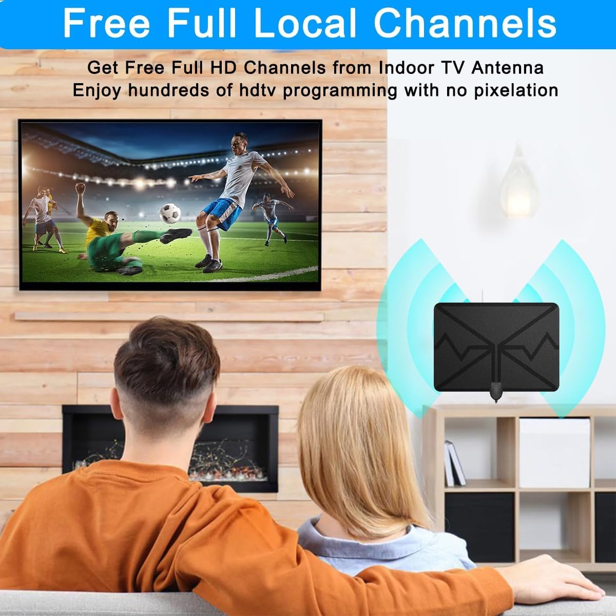 Antenna TV a lungo raggio, supporta la ricezione del segnale Smart TV 4K 1080p con amplificatore di segnale cavo coassiale HDTV da 4,9 m