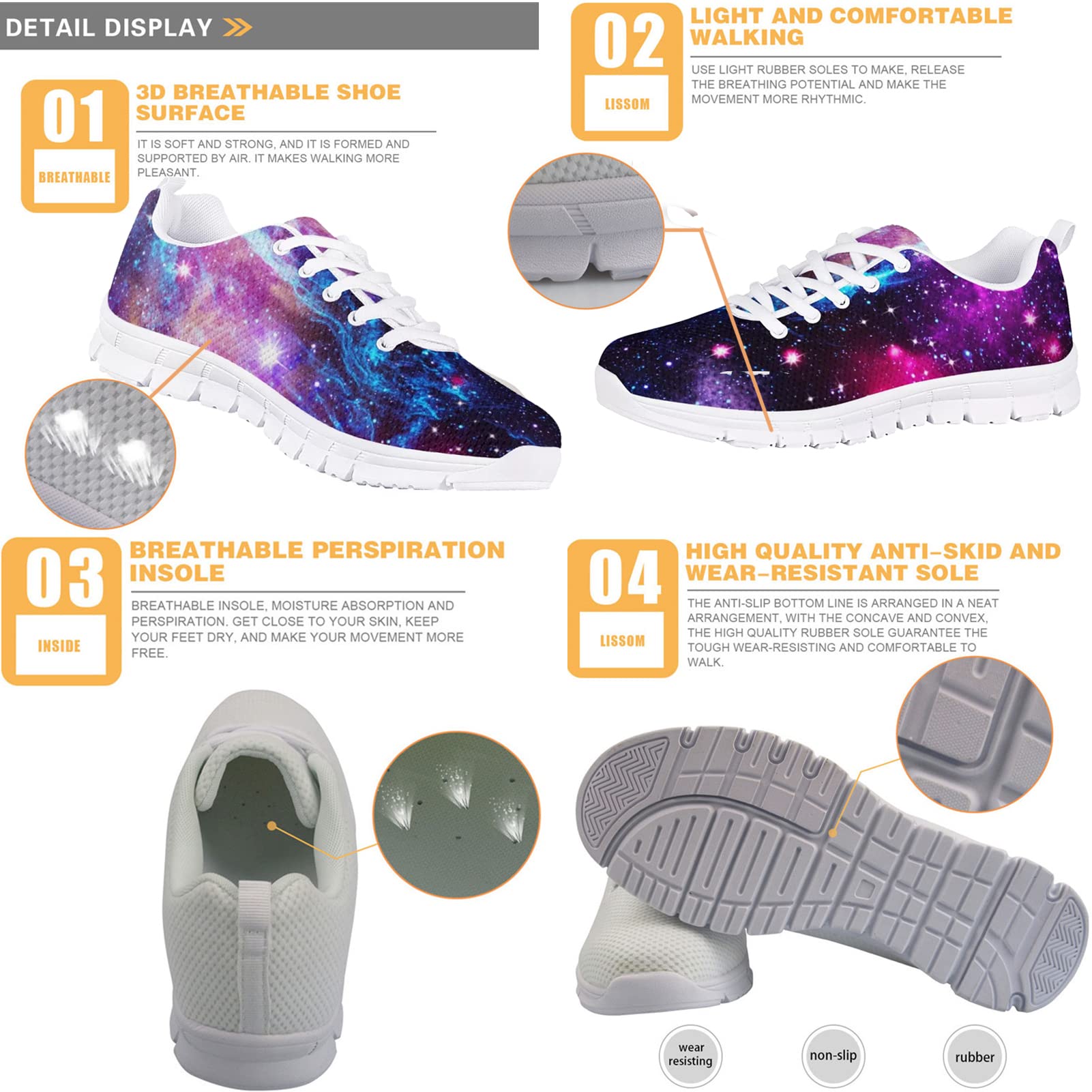 Damskie wsuwane buty do chodzenia, oddychające sportowe buty tenisowe, na co dzień, sznurowane trampki do biegania dla mężczyzn