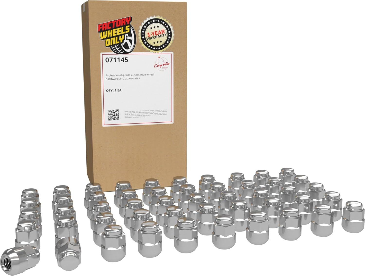 Wheel Accessories Parts 100 Pcs M12x1.5 12x1.5 Thread OEM Style Lug Nuts 1.20" Long Chrome 3/4" 19mm Hex Fits Steel Wheels Accord Civic CR-V 90381-S87-A01 ｜ 611-201