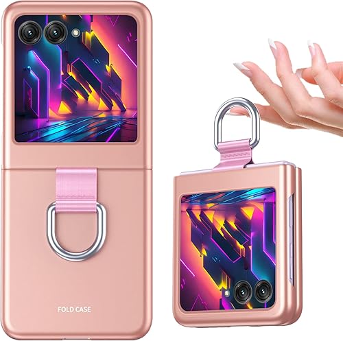 Ephoou Funda compatible con Motorola Razr 40 Ultra con anillo, a prueba de golpes, funda protectora para Motorola Razr 40 Ultra QHZH, color negro