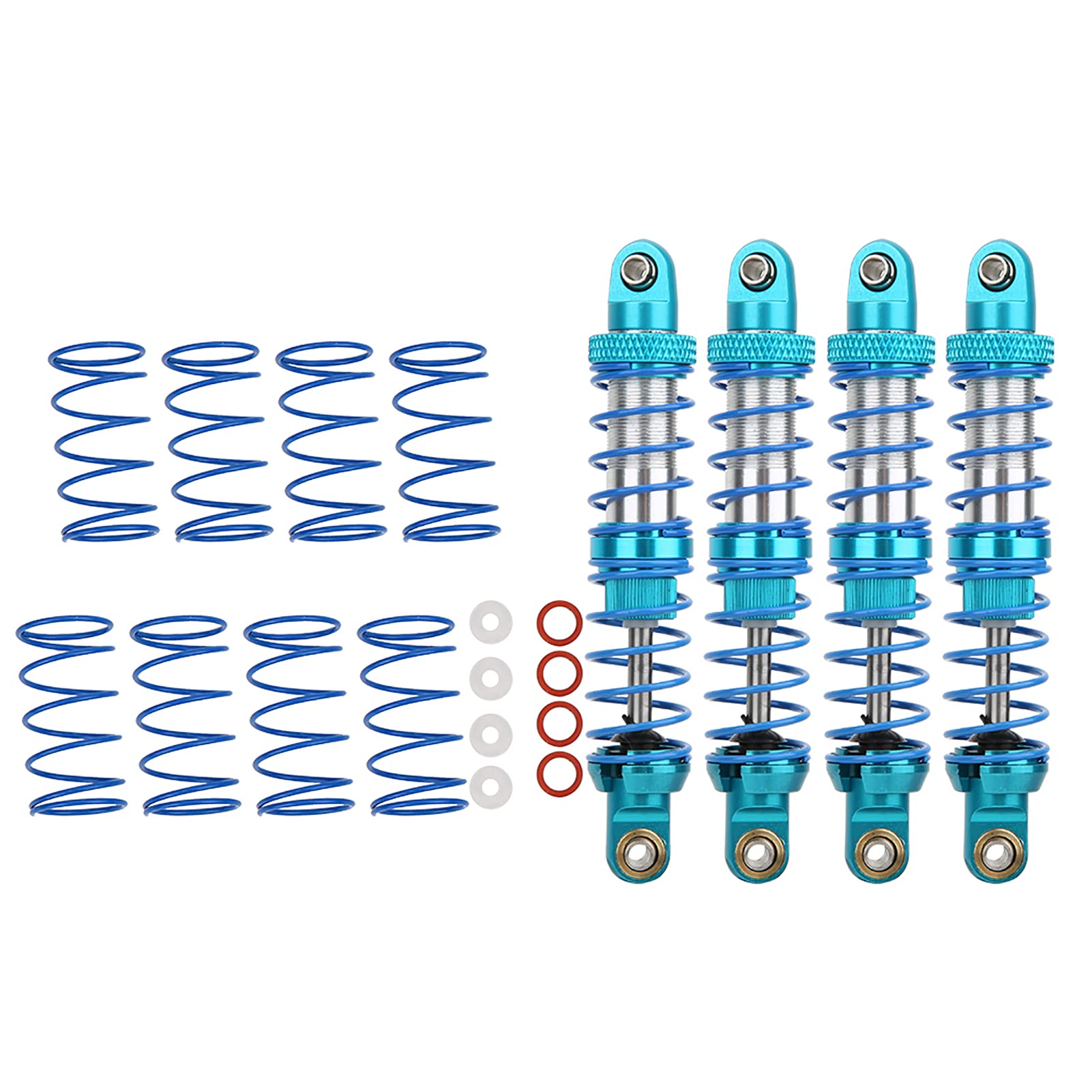 Amortisseurs RC Crawler, Métal 4 Pièces avec Ressorts 80mm Haute Résistance, Shocks Off-Road Renforcés for Loisirs Extérieur et Compétitions Véhicules 1/10 Échelle