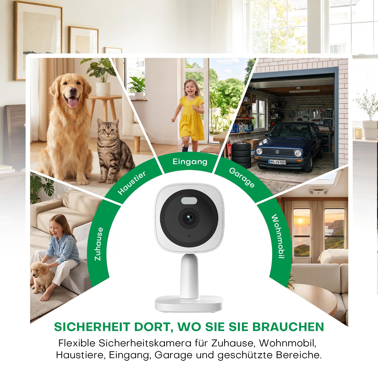 5MP 3K Magnetische Überwachungskamera Innen mit Vollfarb-Nachtsicht | Wlan Kamera Überwachung Innen, Personen-Bewegungserkennung, Zwei-Wege-Audio, IP65 Wasserdicht, Alexa Google Kompatibel