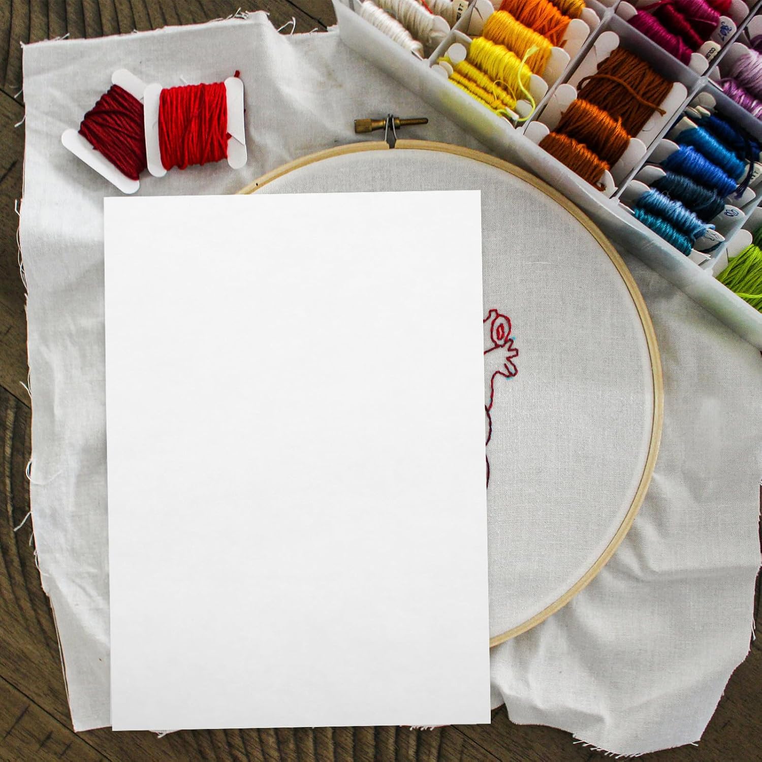 FOMIYES 7pcs Water Soluble Embroidery Stabilizer Backing Paper Self-Adhesive Non-Woven Fabric White A4 for DIY Sewing and Embroidery Projects