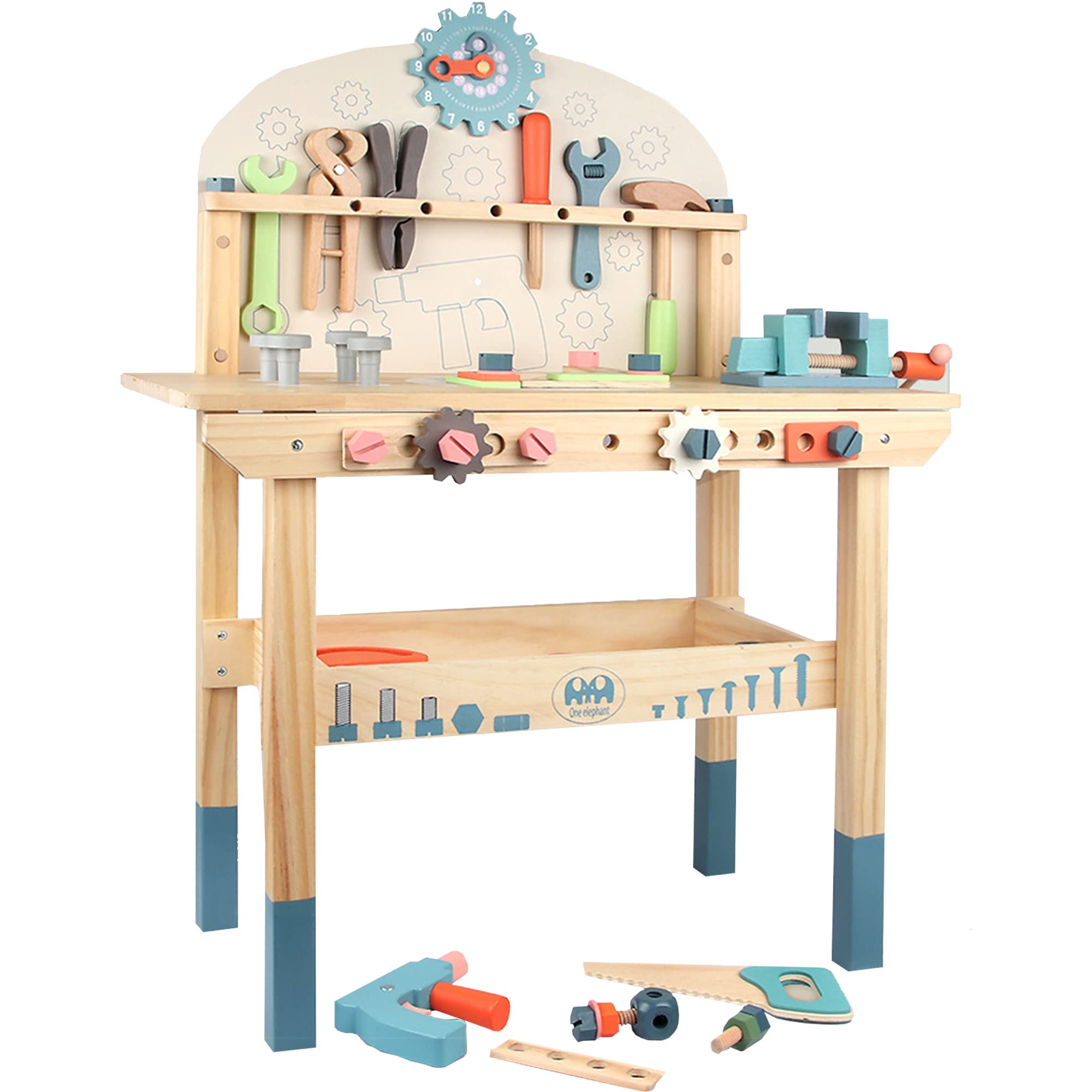 heruiToy Tool Set,Wooden Tool Bench Kit for Kids,72pcs Wooden Tools, Educational Construction Building Toy Set,Wooden Repair Disassembly Tool Kit for Kids & Toddlers