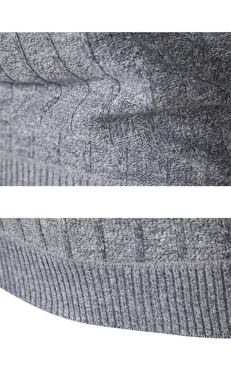Dninmim Herren Rollkragenpullover mit halbem Reißverschluss, für Herbst und Winter, langärmelig, lässig, Strickpullover