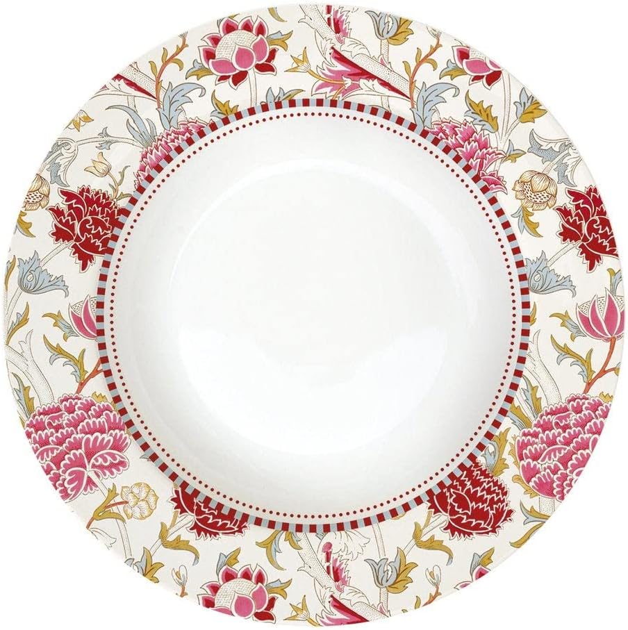 homes r us هومز أر أس William Morris Soup Plate, Pink Length: 21.5Cm Pink