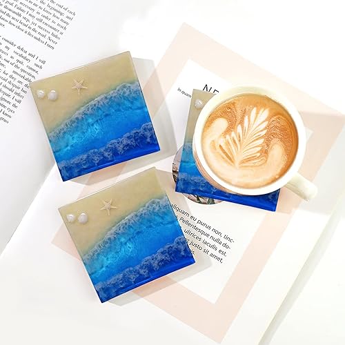 Vista 30 de 4 moldes de resina de posavasos gruesos, moldes de silicona para resina epoxi, moldes de posavasos para fundición de resina, moldes de resina epoxi