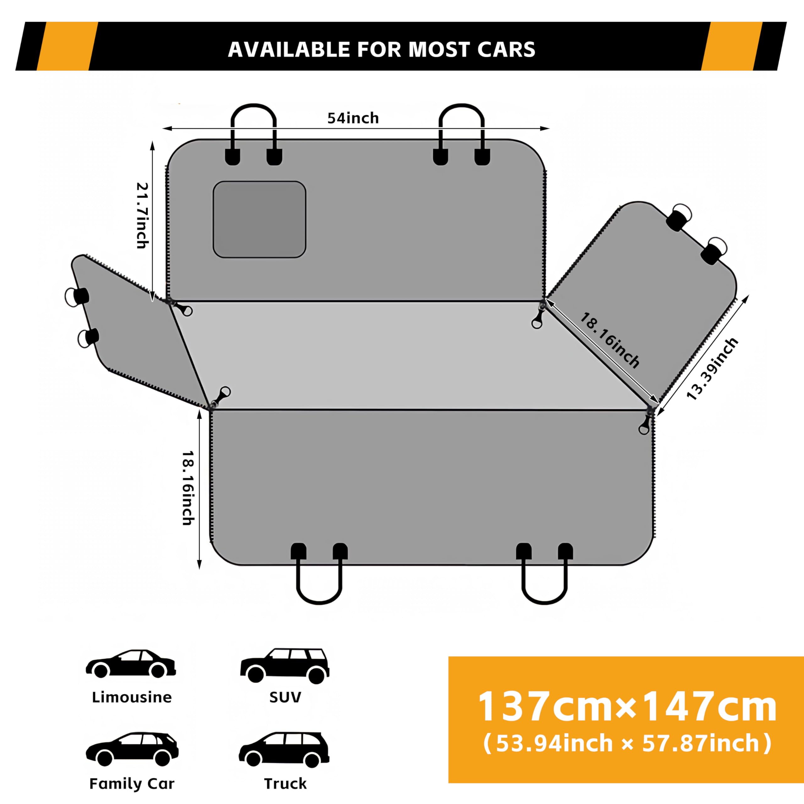 Protection Voiture Chien ArrièRe pour Animaux, AlèSe ImperméAble et Anti-Rayures pour Chien, Tissu Oxford 600d, Housse Voiture Chien Universelle pour Voitures ParticulièRes, Camions et SUV