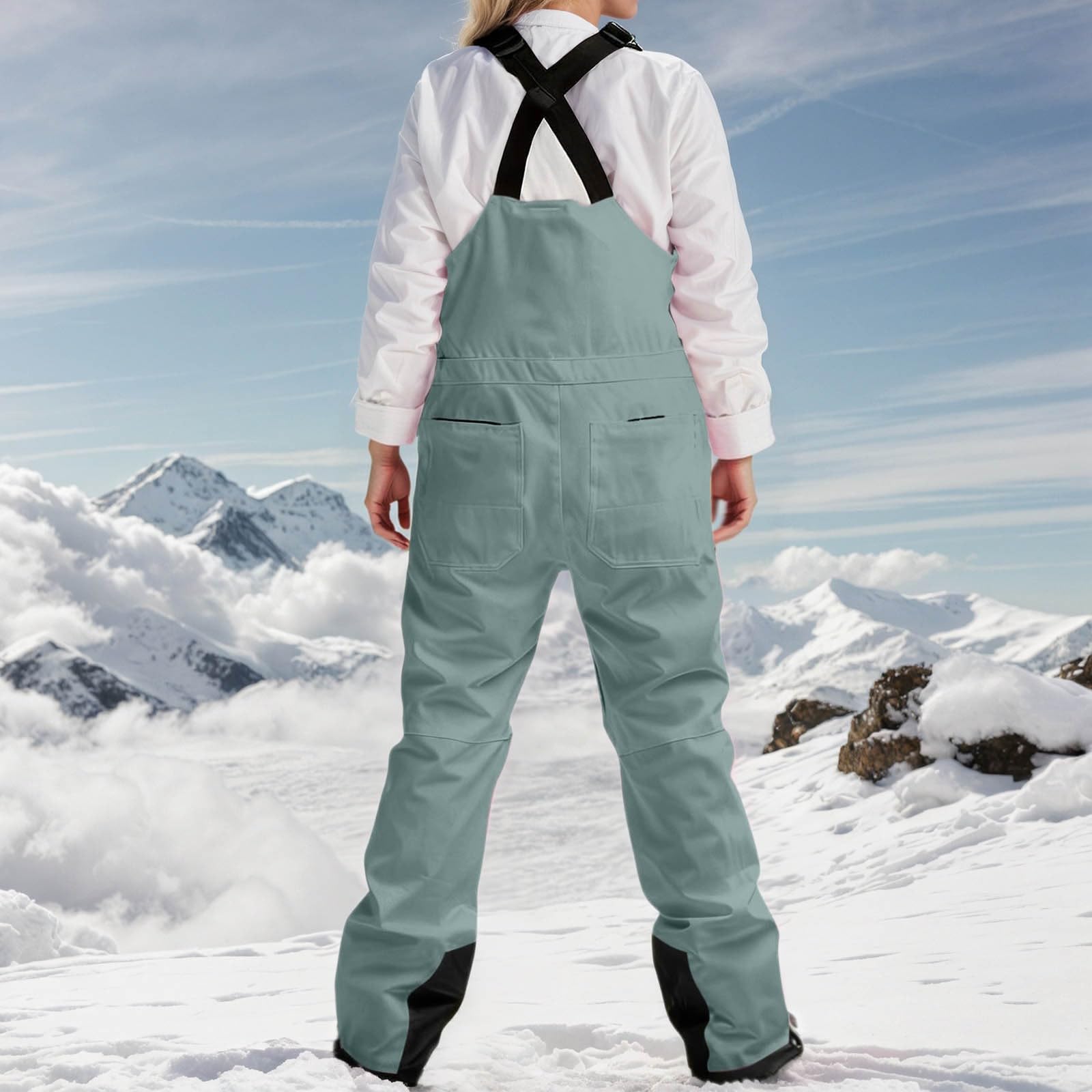 Skihose Damen Kinder Wasserdicht Winddichte Schneehose Winter Warm Snowboardhose mit Reißverschluss Taschen Verstellbaren Hosenträgerhose Outdoor Funktionshose Einteiler Skianzug Mode Ski Hosen