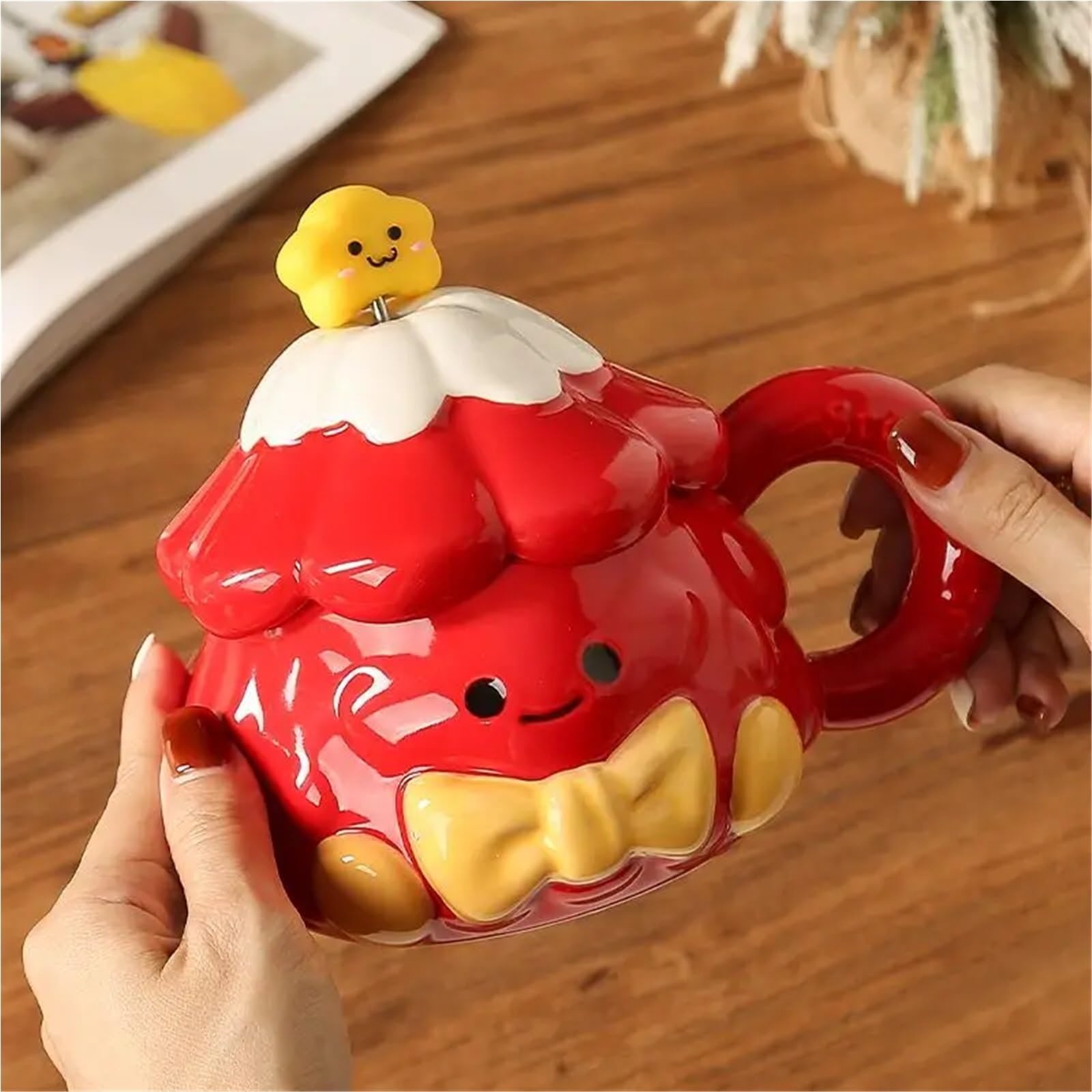 Taza de cerámica de árbol de Navidad, palito for mezclar, taza de pareja con tapa, recuerdo de cumpleaños de 420ml, 2 uds. Para Boda