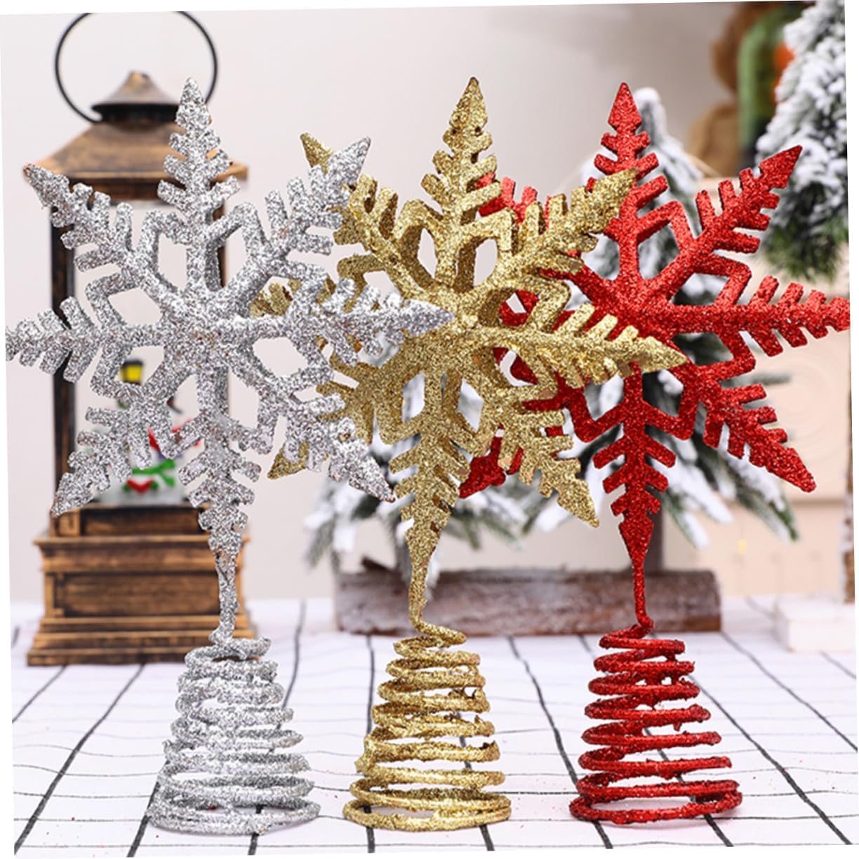 High Heel 1pc Christmas Tree Top Star Tree Top Sparkle Star Small Tree Topper Xmas Decor Onion Powder Golden High Heel